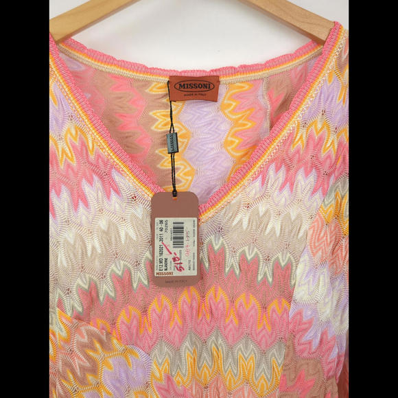 [SOLD] NWT MISSONI Women's Sz IT 40 US 6 Blandine Orange Pink Knit Dress Italy - Picture 9 of 12